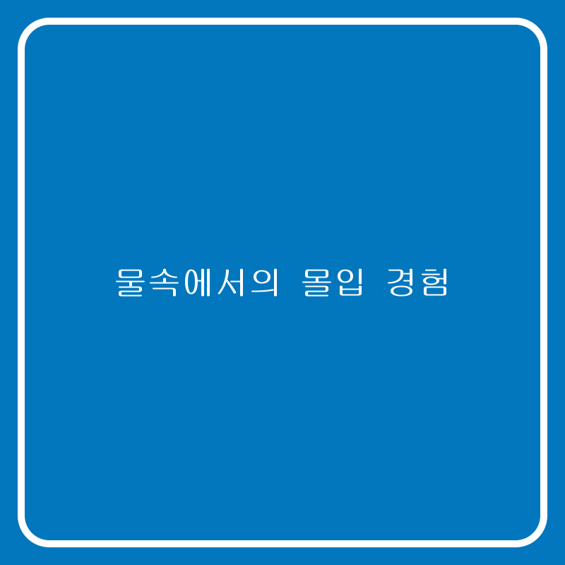 물속에서의 몰입 경험